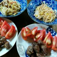 #もやしのにんにく醤油炒め
 #お肉